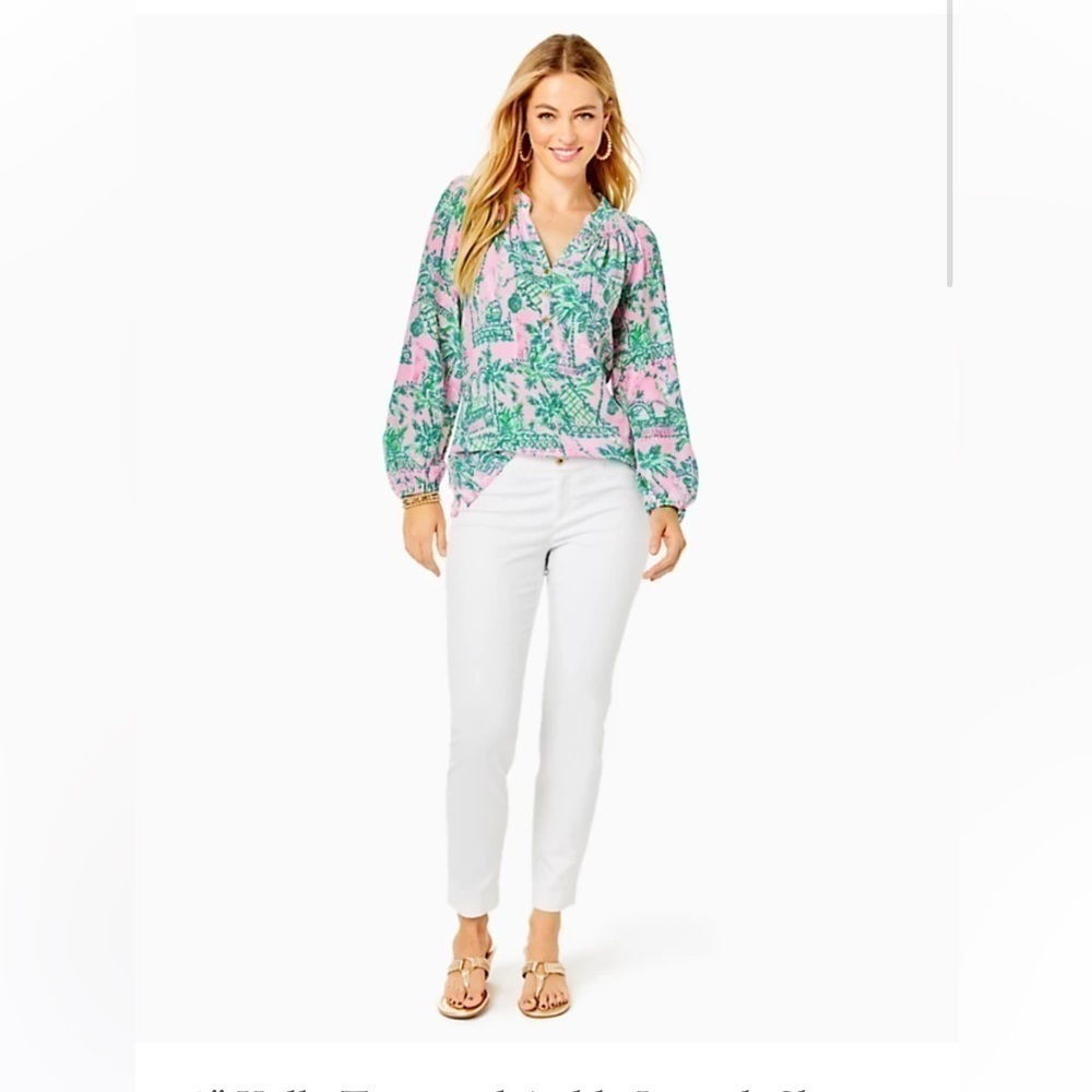 Lilly Pulitzer Kelly Skinny Ankle Pants Textured Resort White Size 6 NWT